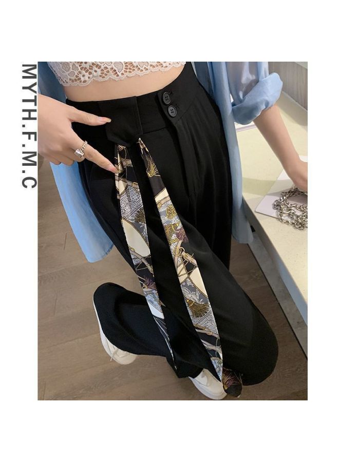Song Feng Ya Summer Thin Style Pink Petite Women's Suit Pants Spring Autumn New High-waist Slim Fit Ice Silk Wide-leg Pants With Drape - Image 3