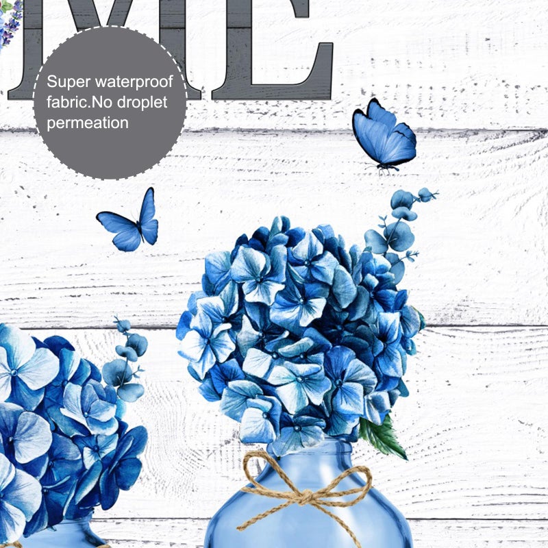 ALEXEX 4 PCS Blue Hydrangea Shower Curtain Sets,Home Sweet Bathroom Set with Shower Curtain and Rugs and Accessories,Farmhouse Country Shower Curtain Bathroom Decor with 12 Hooks,72 X 72 Inches - Image 5