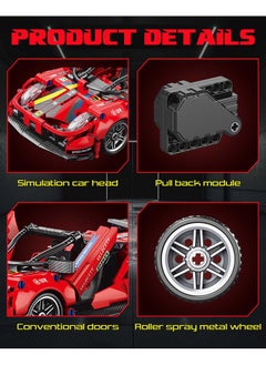 XiuWoo 1:18 Super Sports Car Model Building Bricks Sets - 513 pcs MOC Rally Car Raceing Engineering Toys for Play and Display - Model Toy Gift Idea for Adults Boys  - Image 5
