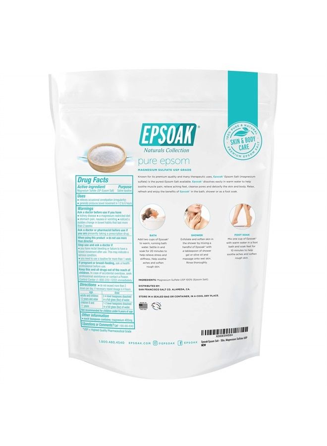Epsoak Epsom Salt 10 lbs. (Qty. 2, 5 lb. Bags) Magnesium Sulfate USP - Image 2