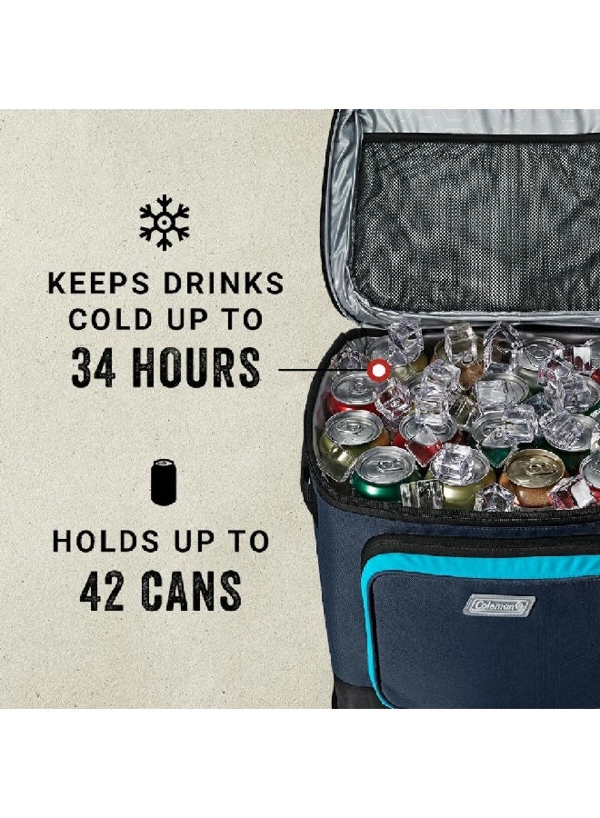 كولمان حقيبة تبريد ناعمة بسحاب إغلاق من Xpand 42 علبة مع مقبض علوي أزرق وأسود 27.94 × 32.76 × 35.05 سم 2155412 - Image 3