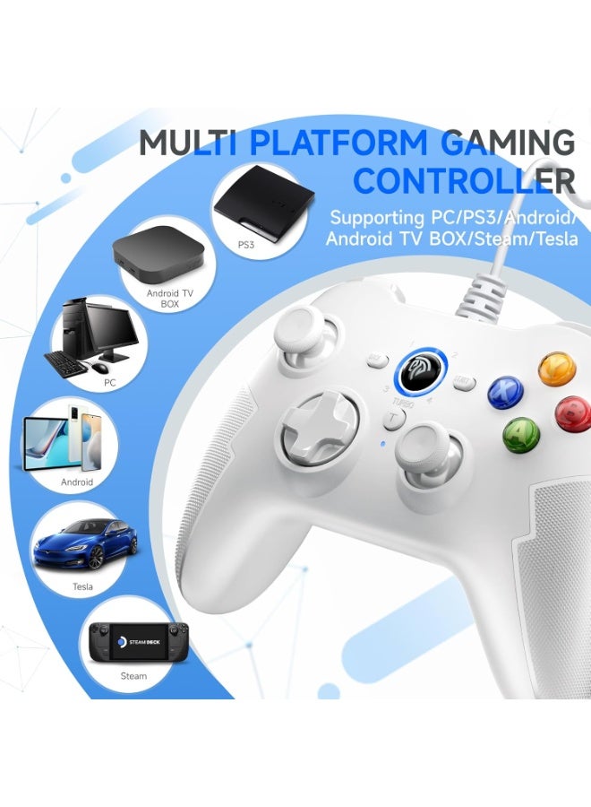 EasySMX Classic Gamepad EasySMX 9100Pro Wired Gaming Controller Compatible with PC/PS3/Android/Android TV BOX/Steam/Tesla Plug and Play USB Gamepad with Hall Effect Linear Triggers Dual Vibration Turbo Function Long Life Buttons - Image 2