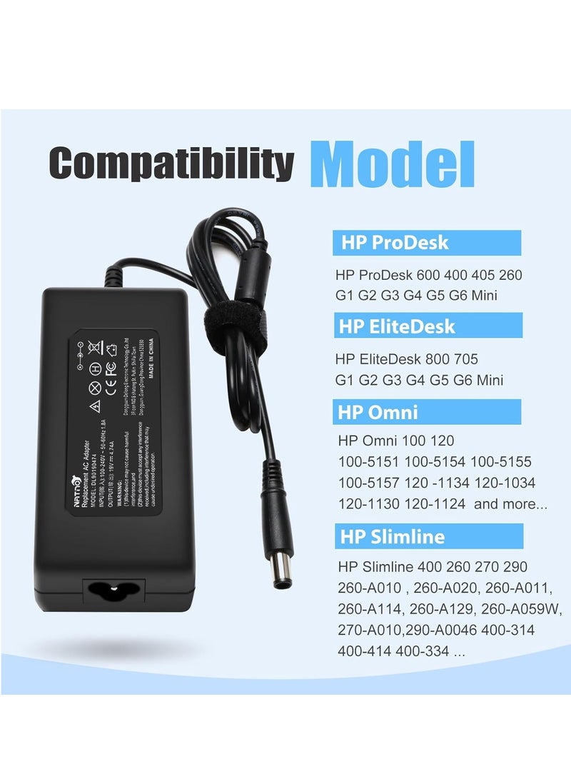 90W 65W Power Supply for HP ProDesk 600 400 G1 G2 G3 G4 G5 G6 Mini PC HP EliteDesk 800 Mini HP Omni 120 100 All-in-One, HP Slimline 260 400 260-A010 260-A114 Power - Image 2
