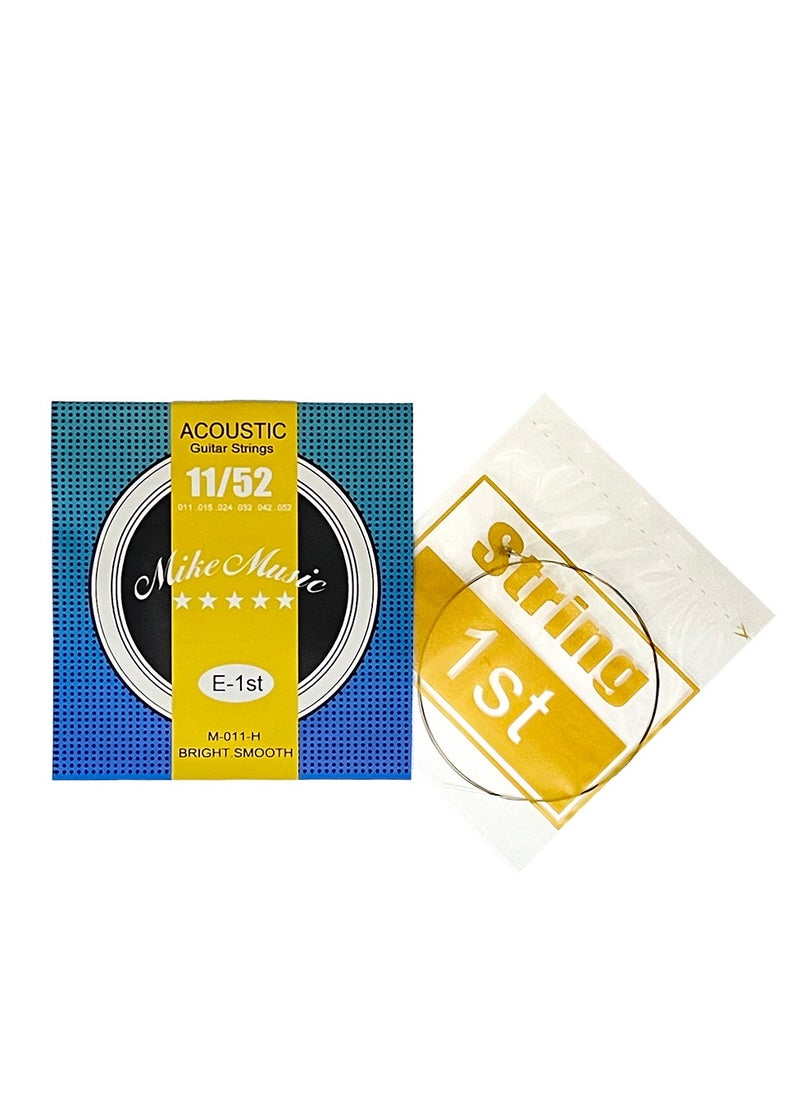 جيتار جيتار E-String 5 حزم، أوتار جيتار جيتار صوتي E عالية، شد خفيف، أوتار جيتار برونزية مقاومة للصدأ مقاومة للصدأ
