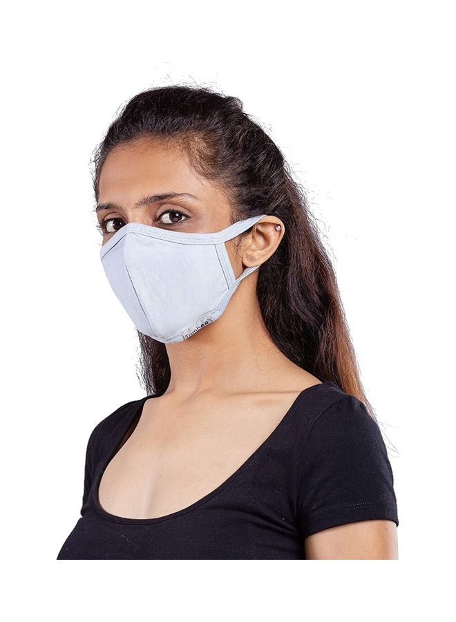 Tamboo's 2-Piece Eco Friendly Reusable Washable Soft Adults Face Masks Salmon Pink/Grey Mist 30x13.5cm - Image 3