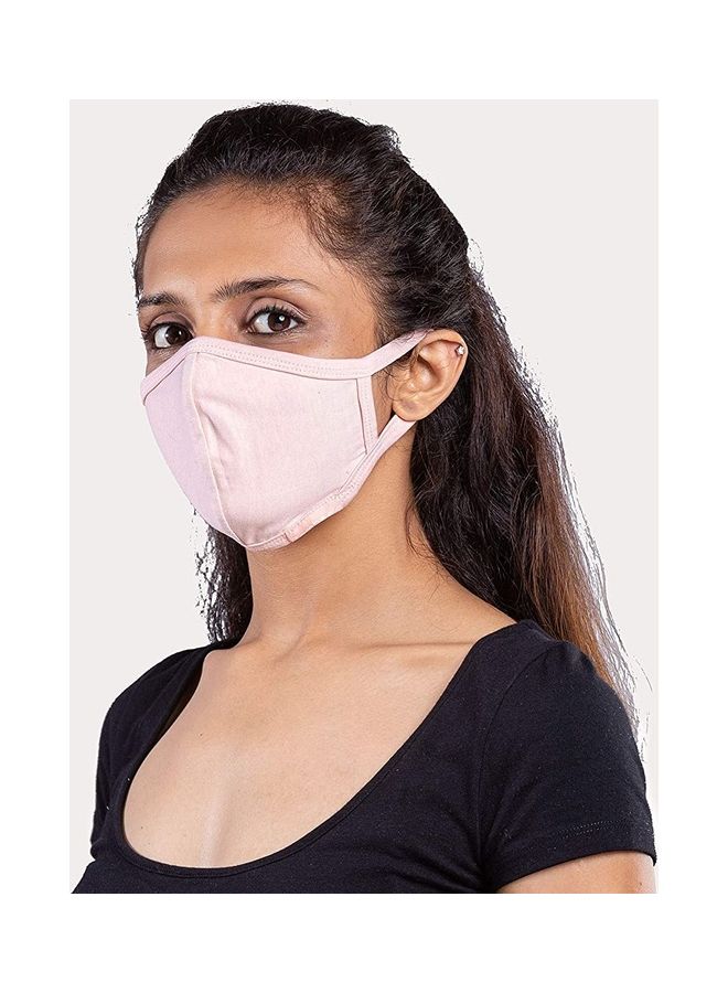 Tamboo's 2-Piece Eco Friendly Reusable Washable Soft Adults Face Masks Salmon Pink/Grey Mist 30x13.5cm - Image 2
