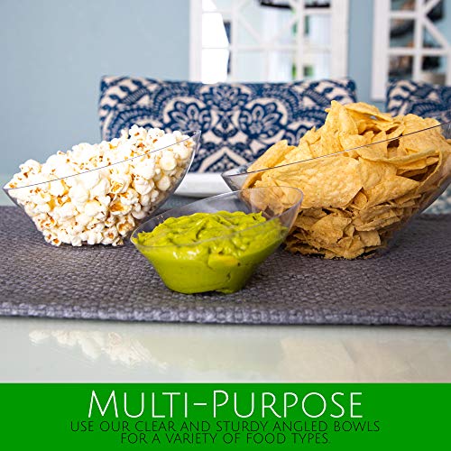 PLASTICPRO Disposable Angled Plastic Bowls Round Medium Serving Bowl, Elegant for Party's, Snack, or Salad Bowl, Clear Pack of 4 - Image 4