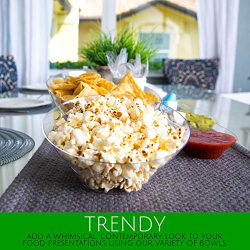 PLASTICPRO Disposable Angled Plastic Bowls Round Medium Serving Bowl, Elegant for Party's, Snack, or Salad Bowl, Clear Pack of 4 - Image 3