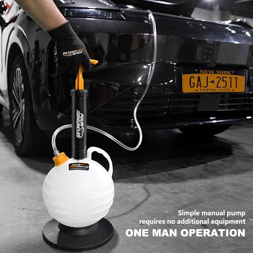 FOUR UNCLES 6L Manual Oil Extractor Pump - Fluid Extractor with 59" Main Hose, Three 41" Extension Tubes for Automotive Oil Change, a Brake Bleeding Hose for Brake Fluid Change - Image 4