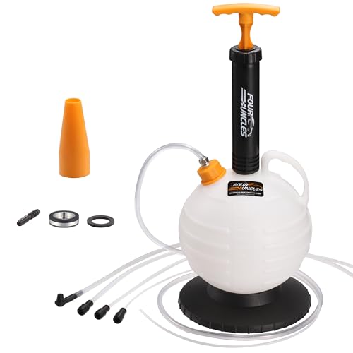 FOUR UNCLES 6L Manual Oil Extractor Pump - Fluid Extractor with 59" Main Hose, Three 41" Extension Tubes for Automotive Oil Change, a Brake Bleeding Hose for Brake Fluid Change - Image 1