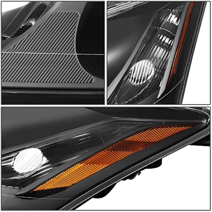 DNA MOTORING زوج من المصابيح الأمامية HlOhLes07BkAm، شعاع منخفض، متوافق مع 0709 لكزس Es350، هيكل أسود، عدسة شفافة، عاكس كهرماني - Image 4