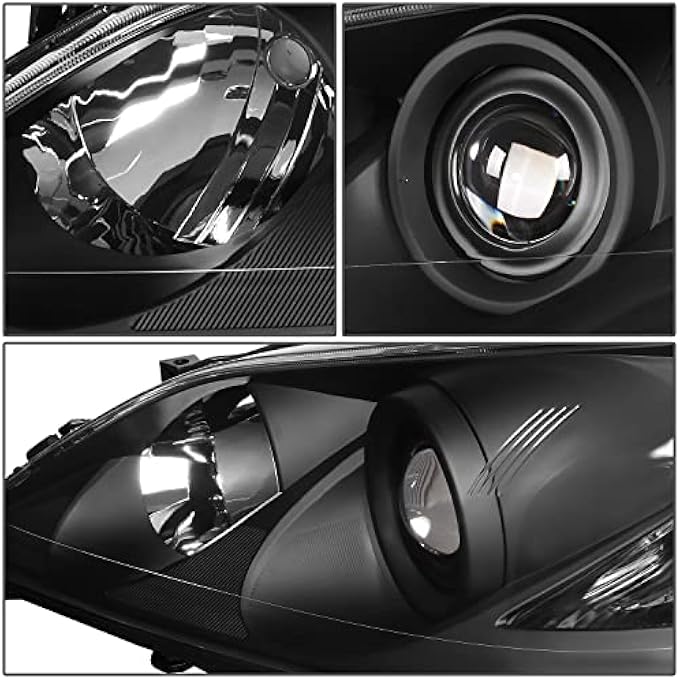DNA MOTORING زوج من المصابيح الأمامية HlOhLes07BkAm، شعاع منخفض، متوافق مع 0709 لكزس Es350، هيكل أسود، عدسة شفافة، عاكس كهرماني - Image 3