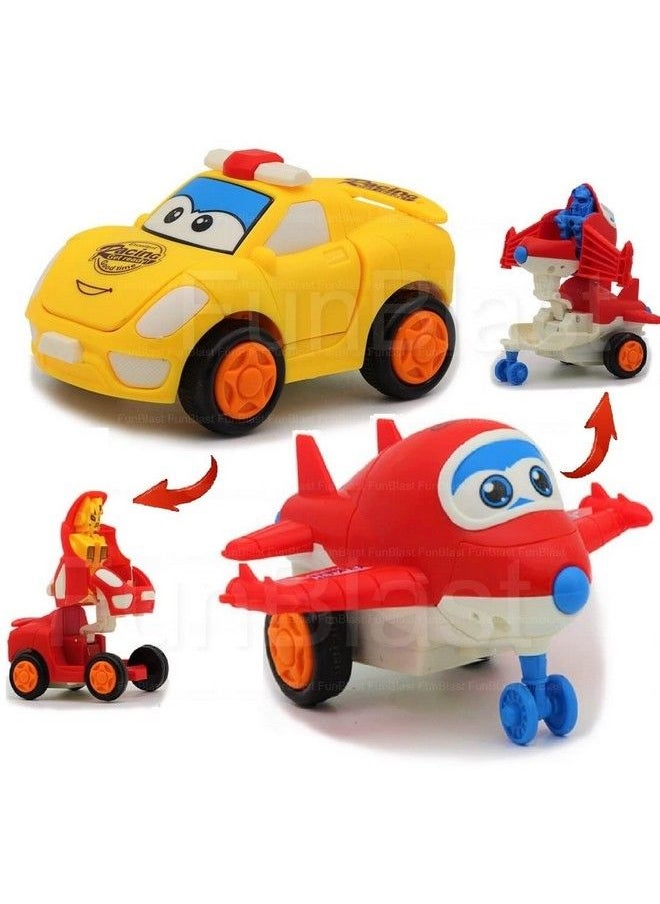 Robot Vehicles Toys Pull Back Action Mini Aeroplane Toy And Robot Car For Kids Friction Power Robot Converting Toy Vehicles For 3+ Years Old Kids Boys Girls (Color May Vary) - pzsku/Z92F03250BB1C7C0BDFACZ/45/_/1692272616/27a91245-80d3-4bda-b963-40f918acf345