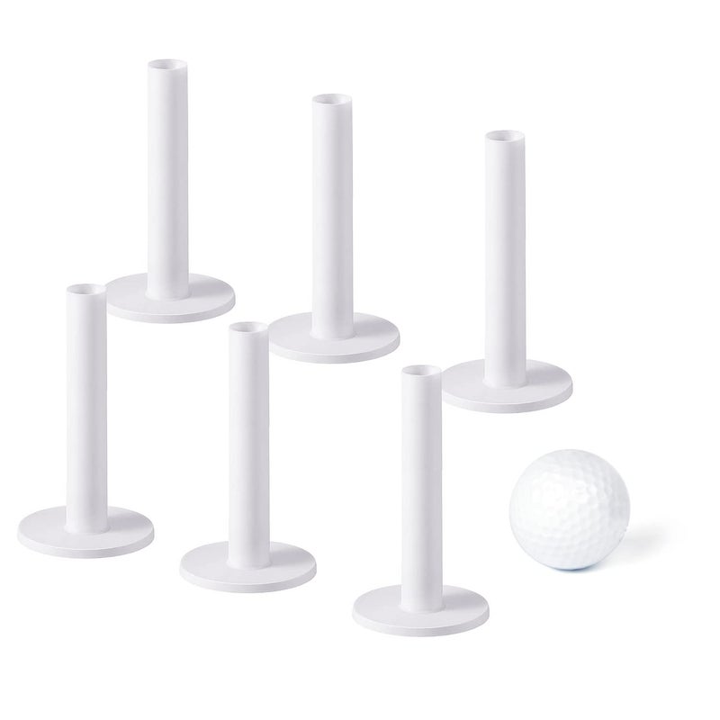 MAZEL Premium Rubber Golf Tees Pack of 6 - High Performance Rubber Tees for Driving Range & Indoor Outdoor Practice Mat (6 Pack 3 1/4"+1 Ball) - Image 1