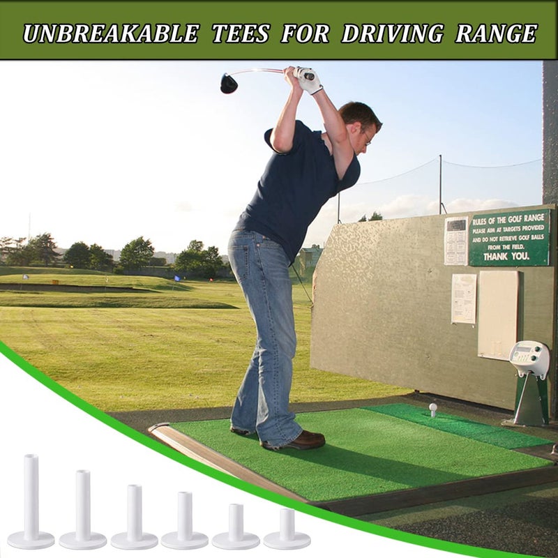 MAZEL Premium Rubber Golf Tees Pack of 6 - High Performance Rubber Tees for Driving Range & Indoor Outdoor Practice Mat (6 Pack 3 1/4"+1 Ball) - Image 5