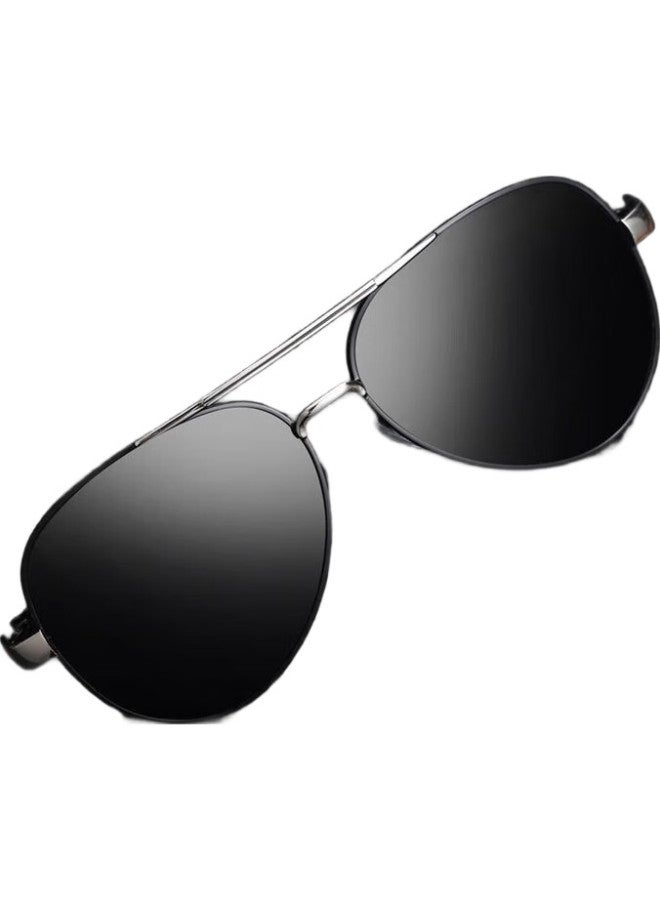 Lesca Lunetier Day And Night Polarized Uv Protection Sunglasses, All-Black Frame With Gray Lenses (For Daytime Use Only) - Image 2