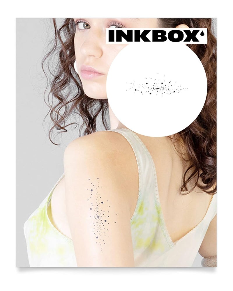 inkbox Inkbox Temporary Tattoos, Semi-Permanent Tattoo, One Premium Easy Long Lasting, Water-Resistant Temp Tattoo with For Now Ink - Lasts 1-2 Weeks, Cluster, 5 x 2 in 