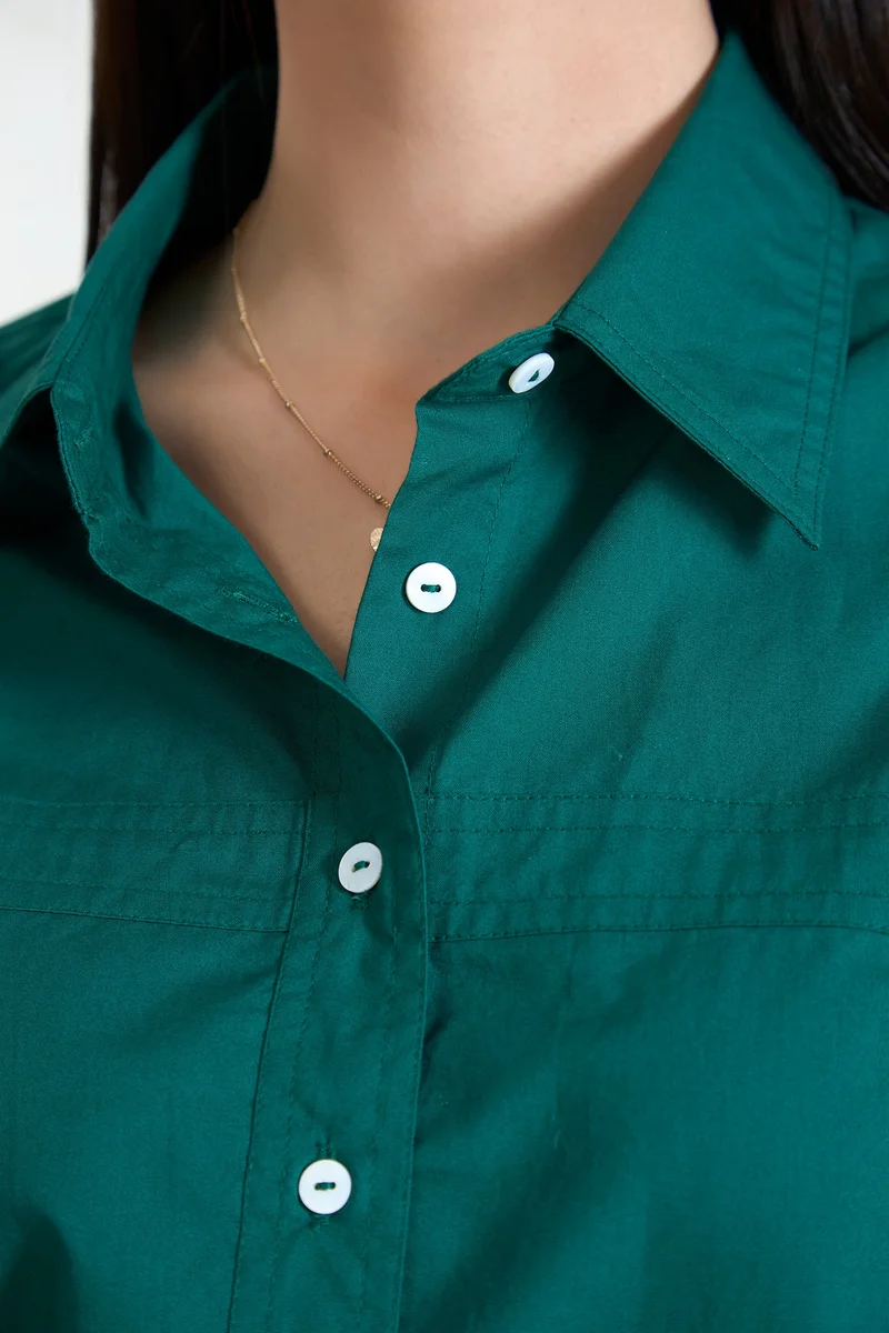 فيرجيو Cotton Shirts Workwear With Puff Sleeve for Women
