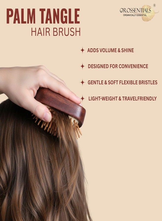 OROSSENTIALS Premium wooden hair Brush without handle Pack of 1 || brush for hair growth || Wooden Hair Detangling Brush Lightweight Natural Comb for Smooth Styling Gentle Scalp Massage for Massage Scalp Handmade Natural Hair Brush Hairbrush with Bamboo Pins All Hair Types(ORO-052) - Image 4