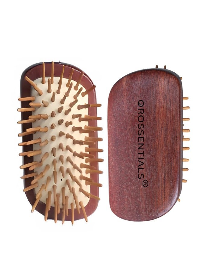 OROSSENTIALS Premium wooden hair Brush without handle Pack of 1 || brush for hair growth || Wooden Hair Detangling Brush Lightweight Natural Comb for Smooth Styling Gentle Scalp Massage for Massage Scalp Handmade Natural Hair Brush Hairbrush with Bamboo Pins All Hair Types(ORO-052) - Image 1