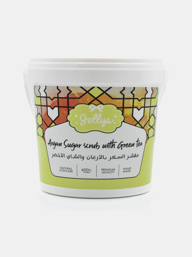 Jellys Argan Sugar Scrub with Green Tea, 600g - Image 2