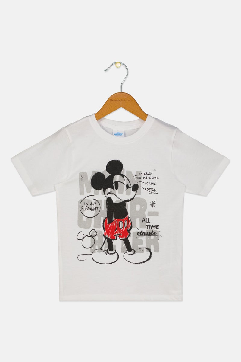 Disney Toddlers Boy Mickey And Friends Short Sleeve Top, White - Image 2