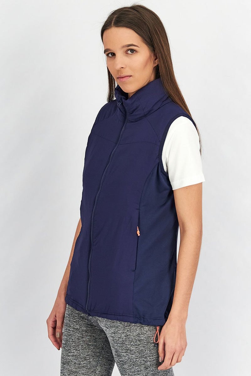 Tchibo سترة نسائية بقلنسوة هجينة، زرقاء داكنة - Image 4