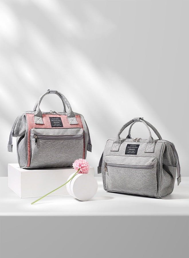 Hanayo حقيبة حفاضات الأطفال حقيبة كتف حقيبة أطفال محمولة حقيبة متعددة الوظائف للأمهات مع حزام كتف قابل للفصل حقيبة يد بسحاب متعددة الوظائف للأم والأب للسفر والاستخدام اليومي (رمادي) - Image 4