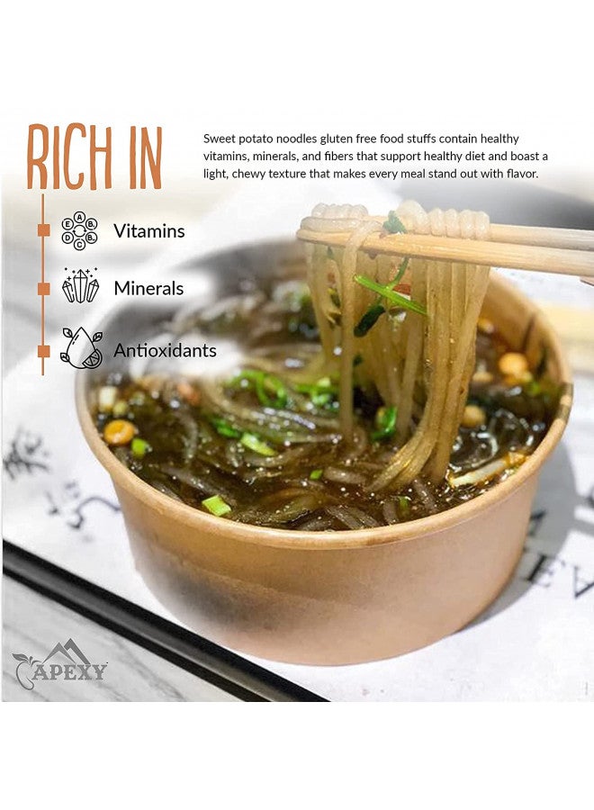 APEXY APEXY Sweet Potato Glass Noodles, Japchae Noodles, Korean Vermicelli Pasta, Fat-free and Gluten-free, 100% Sweet Potato Starch, No Additive, No Alum inside, 24oz (680g) Pack of 2  - Image 4