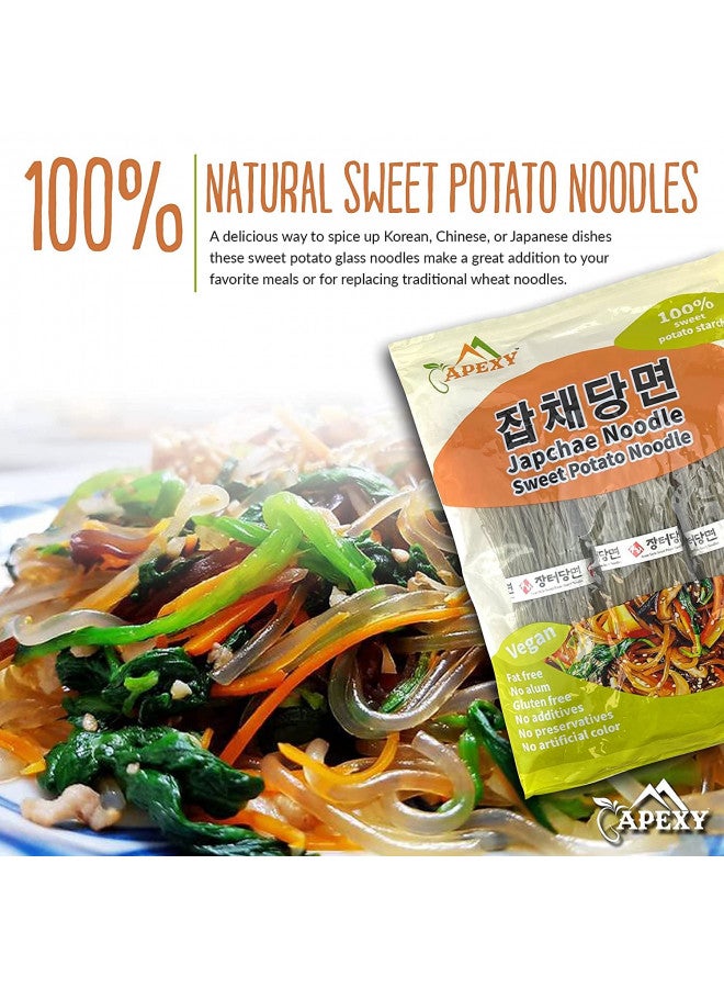 APEXY APEXY Sweet Potato Glass Noodles, Japchae Noodles, Korean Vermicelli Pasta, Fat-free and Gluten-free, 100% Sweet Potato Starch, No Additive, No Alum inside, 24oz (680g) Pack of 2  - Image 2