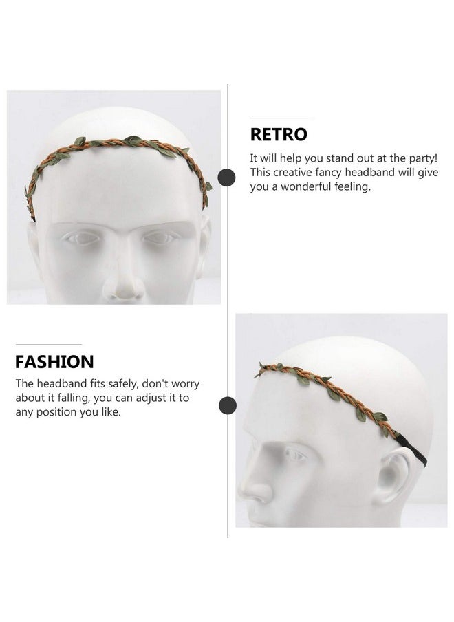 Beaupretty 10Pcs Flower Wreath Headband Diy Rattan Garland Hairband Flower Crown Hair Wreath Halo Natural Headdress For Wedding Festival Party Vacation Photography Prop Brown  - Image 4