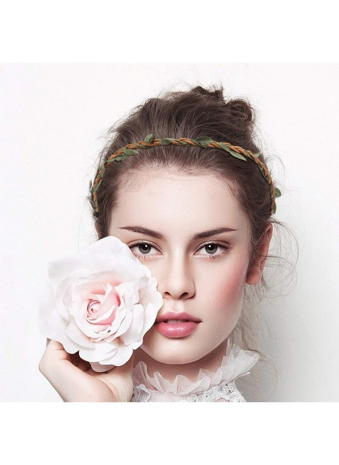 Beaupretty 10Pcs Flower Wreath Headband Diy Rattan Garland Hairband Flower Crown Hair Wreath Halo Natural Headdress For Wedding Festival Party Vacation Photography Prop Brown  - Image 3