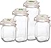 Circleware Glass Canisters with White Ceramic Swing Top Hermetic Airtight Locking Lids, Set of 4, Kitchen Food - Image 2