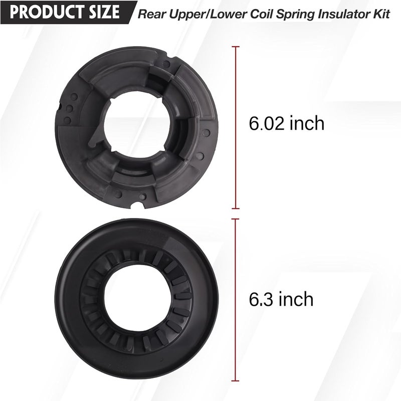 SUSUPACI 4 PCS Rear Upper and Lower Coil Spring Insulator Kit for Jeep Grand Cherokee 1999-2004 - Image 4