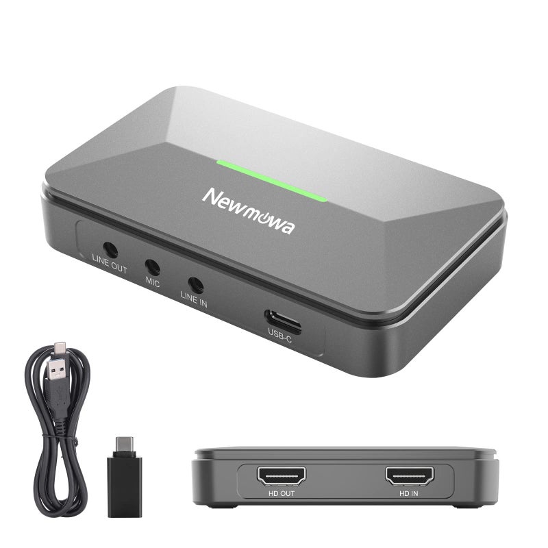 Newmowa 1080P Audio Video Capture Card, USB 3.0 HDMI Video Capture Device for Gaming Teaching Live Streaming Video Recorder, Compatible with Windows Mac OS System OBS Zoom - Image 1
