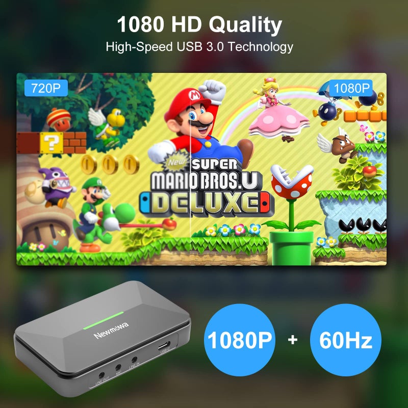 Newmowa 1080P Audio Video Capture Card, USB 3.0 HDMI Video Capture Device for Gaming Teaching Live Streaming Video Recorder, Compatible with Windows Mac OS System OBS Zoom - Image 5