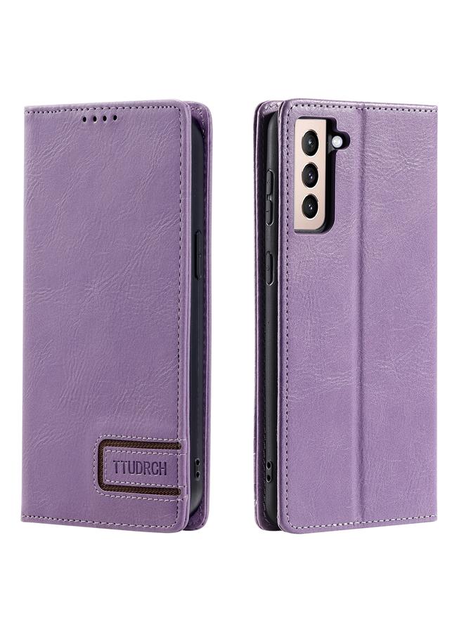 اس-توب جراب لهاتف Samsung Galaxy S21 5G TTUDRCH RFID جراب هاتف جلدي مغناطيسي بملمس كلاسيكي - Image 1