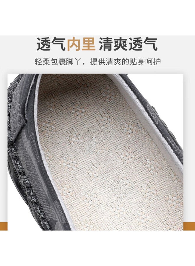Anglerfish Ankang Old Beijing Cloth Shoes Spring And Autumn Men's Soft-soled Middle-aged And Elderly Dad's Single Shoes Breathable Casual Shoes A5006 Black 41 - Image 3