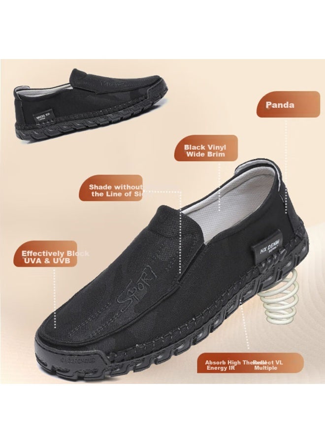 Anglerfish Ankang Old Beijing Cloth Shoes Spring And Autumn Men's Soft-soled Middle-aged And Elderly Dad's Single Shoes Breathable Casual Shoes A5006 Black 41 - Image 2