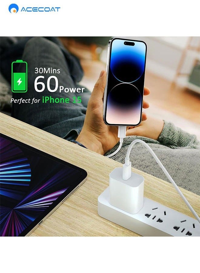 ACECOAT USB C to USB C Cable 100W for MacBook Pro/Air Charger, iPad Pro 13/12.9/11 inch, Air 5/4, Mini 6, iPhone 16/15 Pro Max Plus, Samsung, Type C PPS Fast Charging Cord 100CM - Image 3