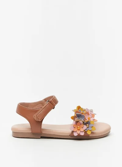 Flora Bella By Shoexpress Girls Embellished Sandals with Hook and Loop Closure
