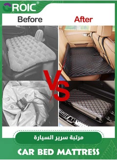 GROIC مرتبة سرير سيارة غير قابلة للنفخ، غطاء مقعد سيارة للكلب، سرير خلفي قابل للطي محمول للسيارة، 53.15" طول x 31.5" عرض مرتبة سفر للتخييم للنوم، للسيارة/SUV/شاحنة  - Image 3