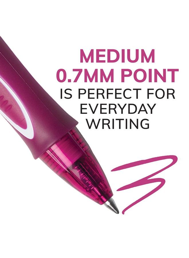 Bic أقلام جل سريعة الجفاف بألوان متنوعة من Gelocity (قد تختلف الألوان) متوسطة الرأس (0.7 مم) عبوة من 12 قلم جل قابل للسحب مع قبضة كاملة مريحة (Rglcga11Ast) - Image 3