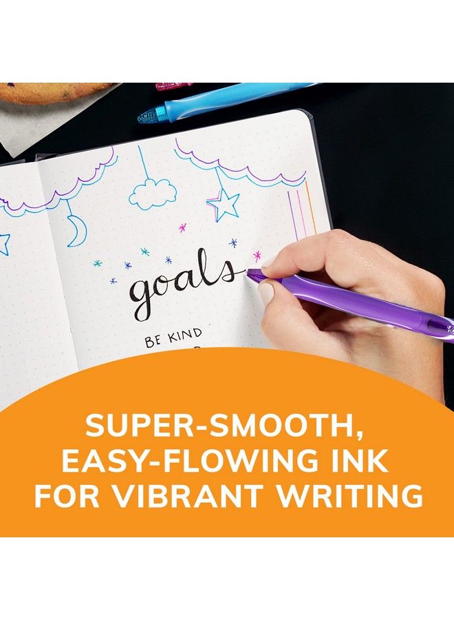 Bic أقلام جل سريعة الجفاف بألوان متنوعة من Gelocity (قد تختلف الألوان) متوسطة الرأس (0.7 مم) عبوة من 12 قلم جل قابل للسحب مع قبضة كاملة مريحة (Rglcga11Ast) - Image 4