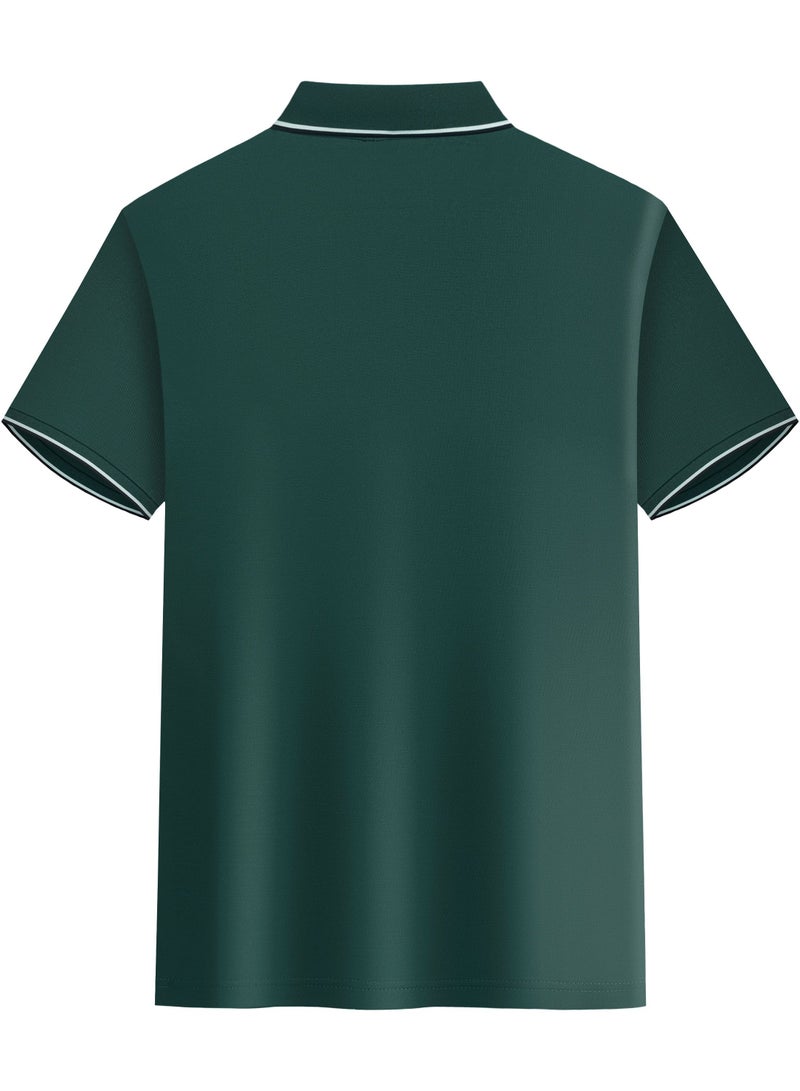 YEL PRO Men Quick Dry Breathable Elastic T-Shirt Dark Green - Image 2