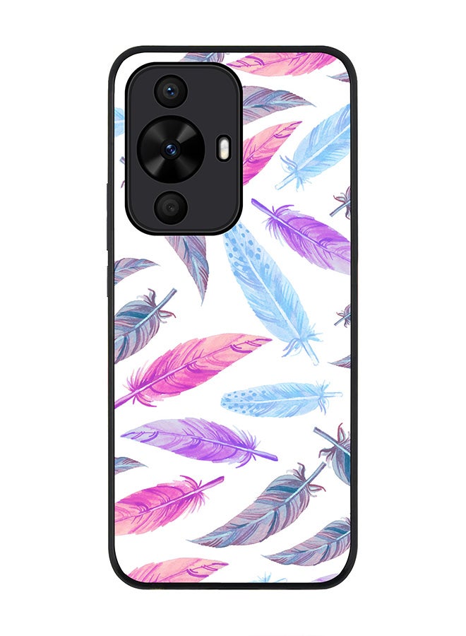 Stylizedd Rugged Black edge case for Huawei nova 12s / Huawei nova 11/ Huawei nova 12 Lite 4G, Slim fit Flexible Anti Drop Thin Cover - Feather Colors - Image 1