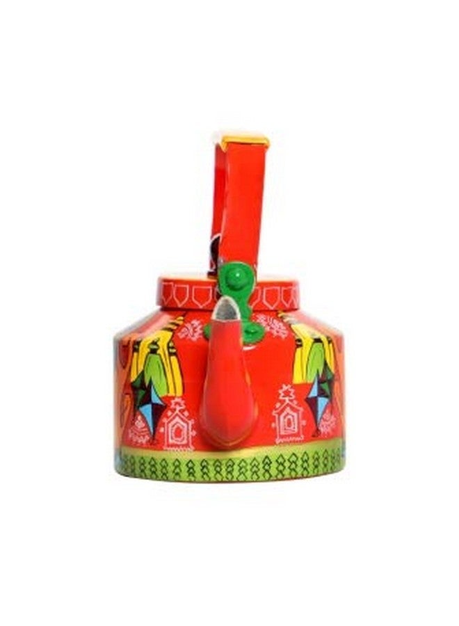 A Krazy Mug A Krazy Mug Handmade Colourful Traditional Gujarat City Culture Theme Design Desi Tea Chai Décor for Home, Café, Restaurant Aluminium Kettle (850 ml) - Image 2