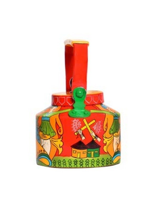 A Krazy Mug A Krazy Mug Handmade Colourful Traditional Gujarat City Culture Theme Design Desi Tea Chai Décor for Home, Café, Restaurant Aluminium Kettle (850 ml) - Image 4