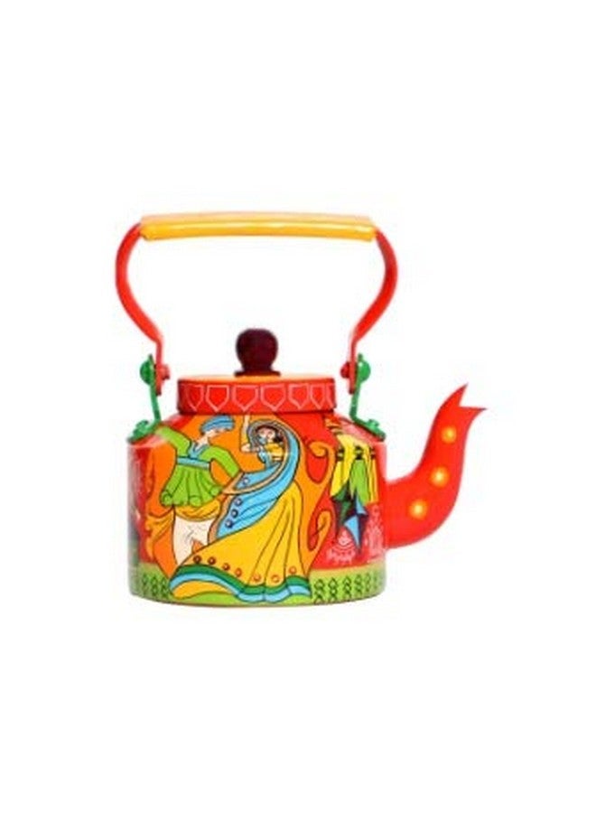 A Krazy Mug A Krazy Mug Handmade Colourful Traditional Gujarat City Culture Theme Design Desi Tea Chai Décor for Home, Café, Restaurant Aluminium Kettle (850 ml) - Image 3
