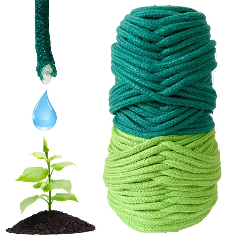 NIVAVE Pro - Plants Automatic Drip Watering Wick Cord Spike for 15-30 Days Holiday/Hydroponic NFT String Rope (1/5 inch, Light & Dark Green, 5 mm, 120 feet) - Image 4
